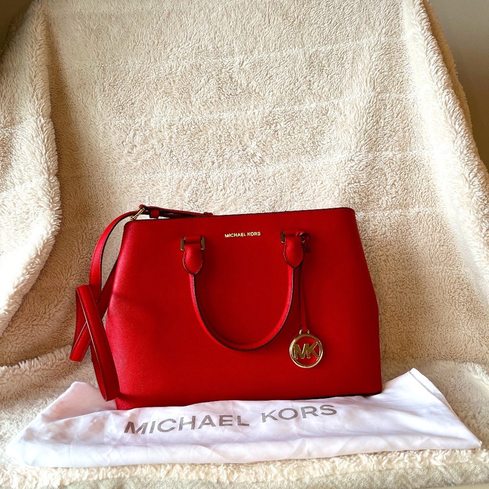 MICHAEL MICHAEL KORS Edith Large Saffiano Leather Satchel